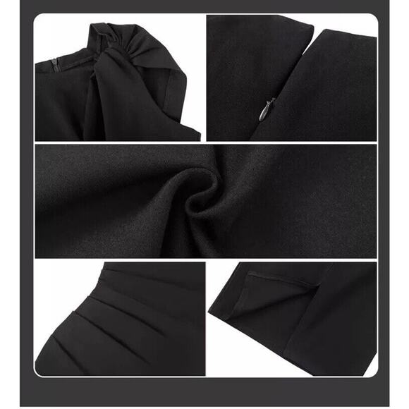 Pinup Couture Dress Women's XL Black Sheath Wiggle Rockabilly Retro NWT - Picture 6 of 16